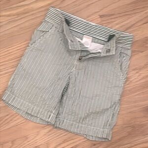 2/$20 Gymboree size 3 green and white striped seersucker all cotton shorts